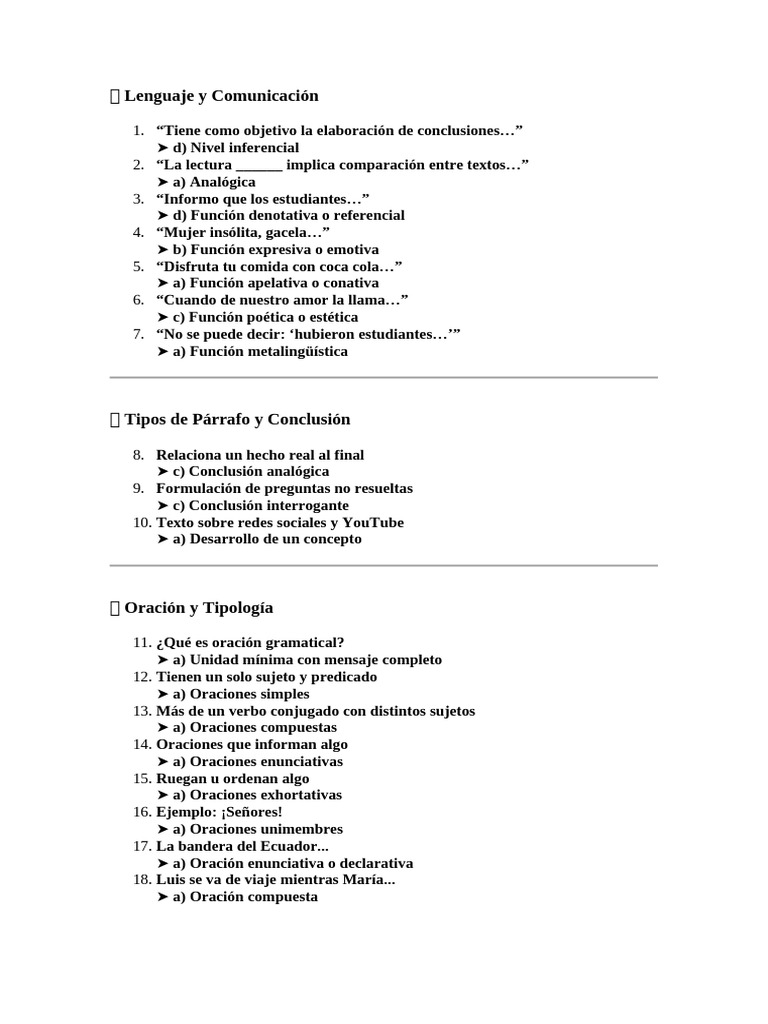 Funciones del Lenguaje y Tipos de Párrafos | PDF | Oración (Lingüística ...