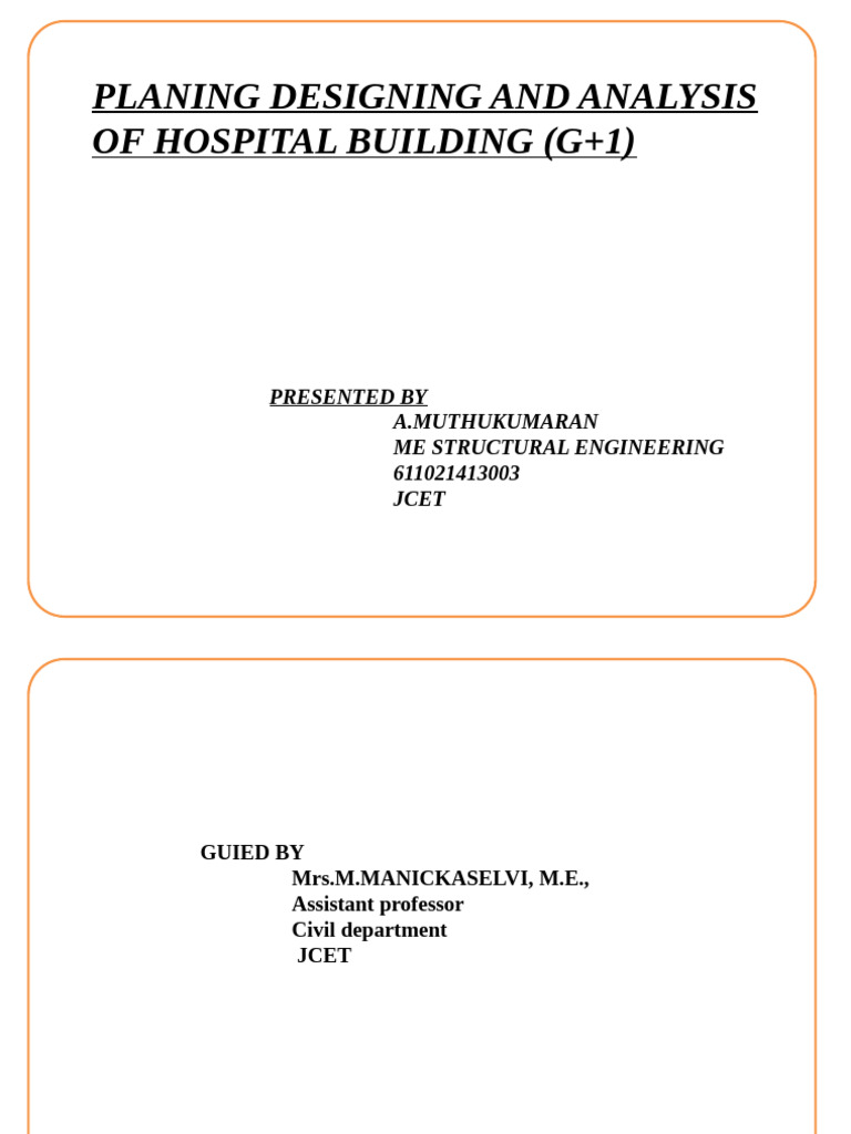 Hospital Building Design Analysis G+1 | PDF | Structural Engineering ...