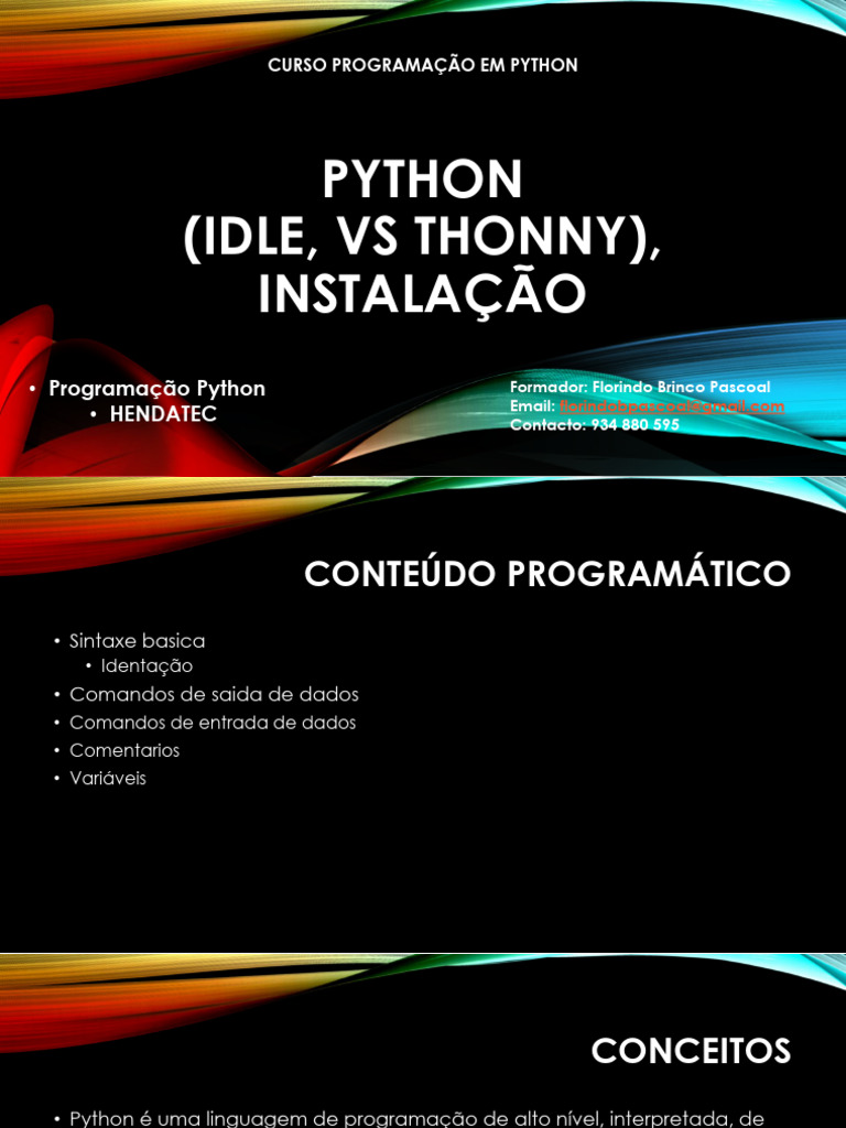 Curso de Programação em Python: Instalação e Ferramentas | PDF | Python ...