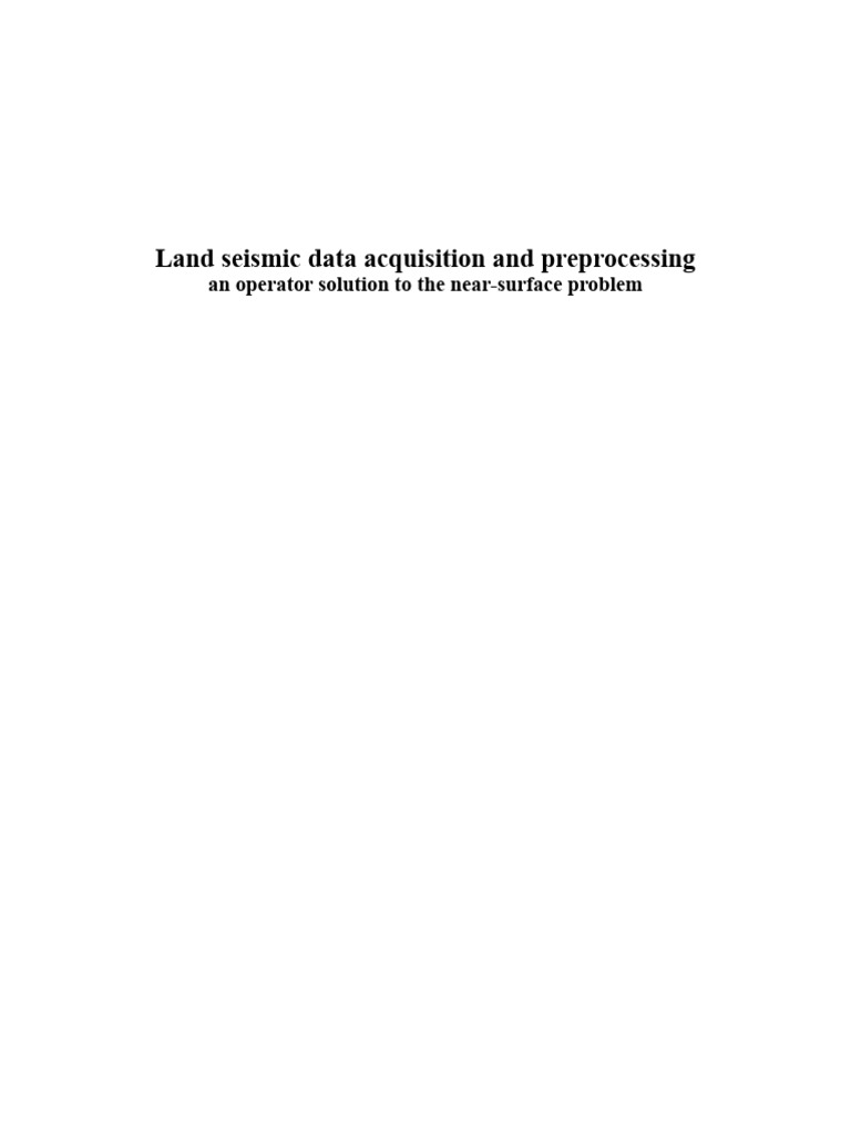 Operator Solutions for Seismic Data | PDF | Reflection Seismology ...