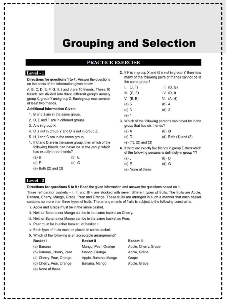 Grouping and Selection | PDF