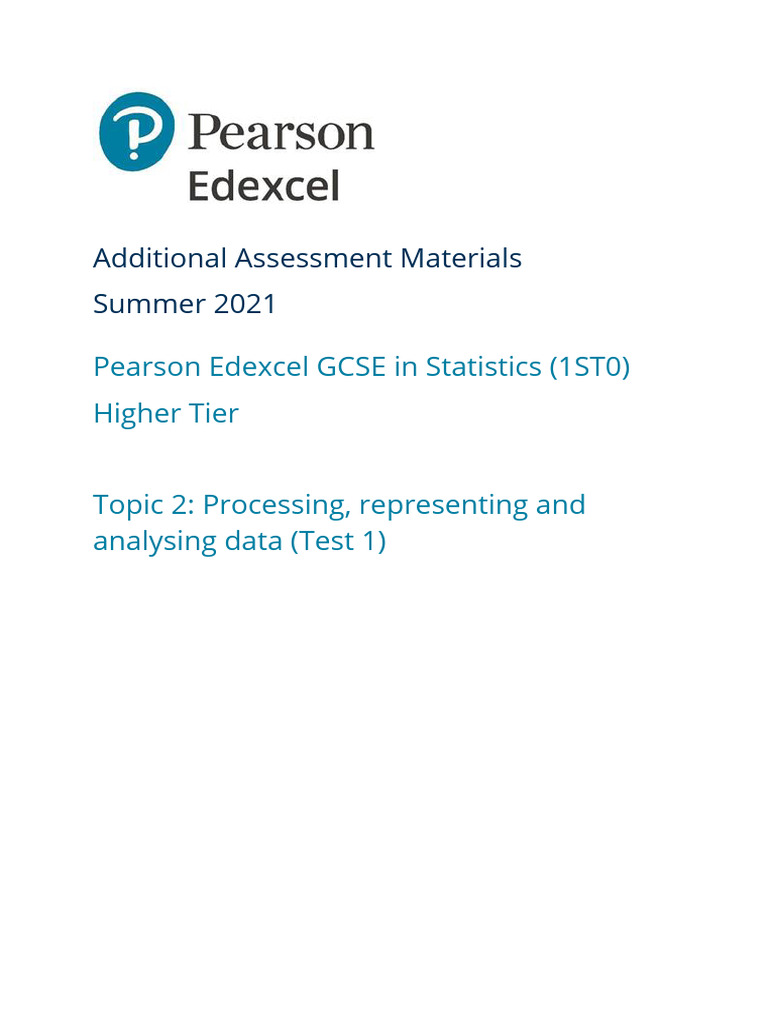 GCSE Statistics Assessment Materials 2021 | PDF
