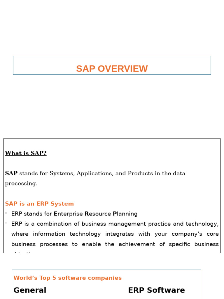 Comprehensive SAP ERP Overview | PDF | Enterprise Resource Planning ...