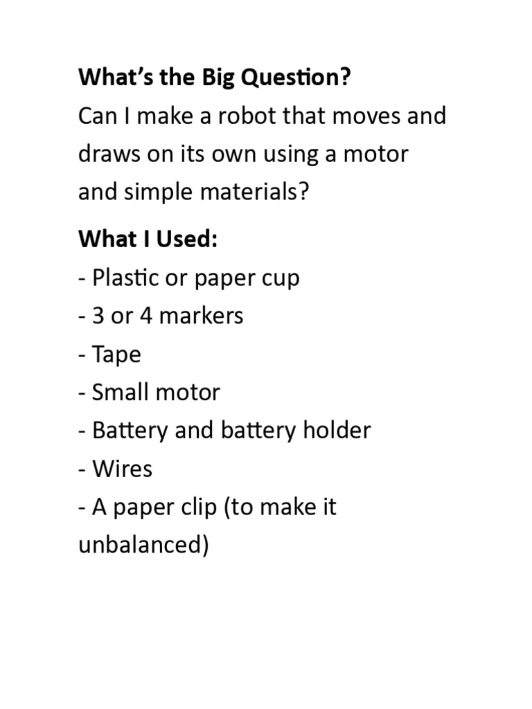 Create Your Own Wiggle Bot | PDF
