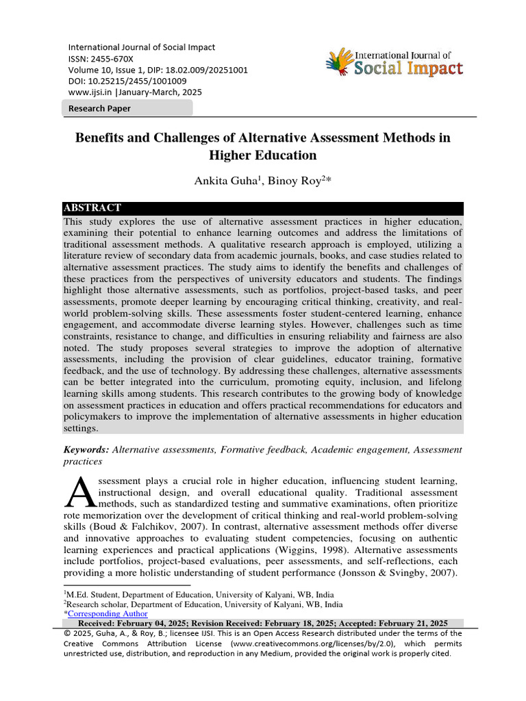 Benefits and Challenges of Alternative A | PDF | Educational Assessment ...
