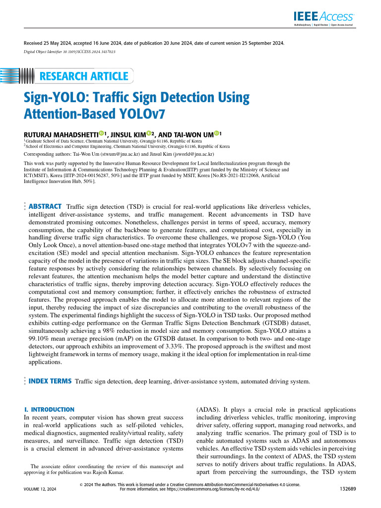 Sign-YOLO: Advanced Traffic Sign Detection | PDF | Attention | Applied ...