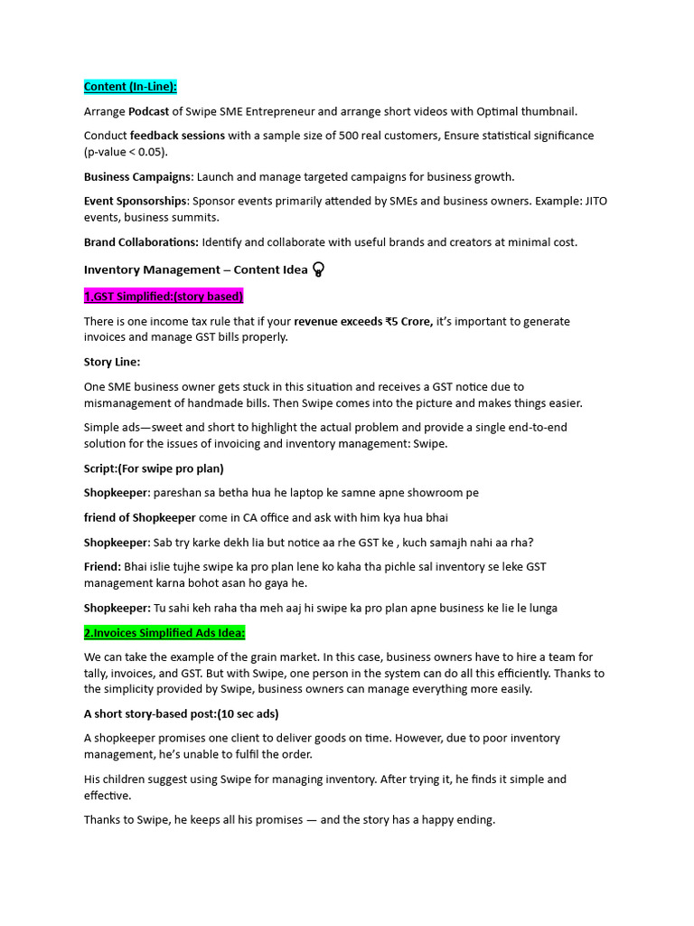 Swipe Content | PDF | Statistics | Scientific Method