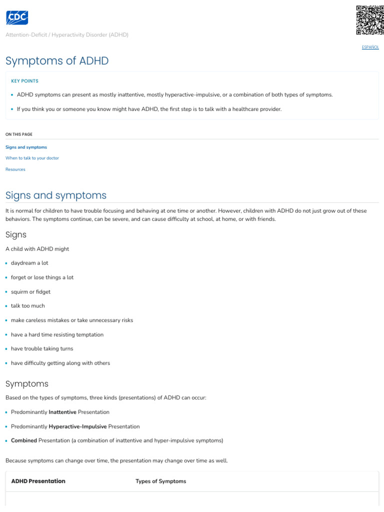 Understanding ADHD Symptoms | PDF | Attention Deficit Hyperactivity ...