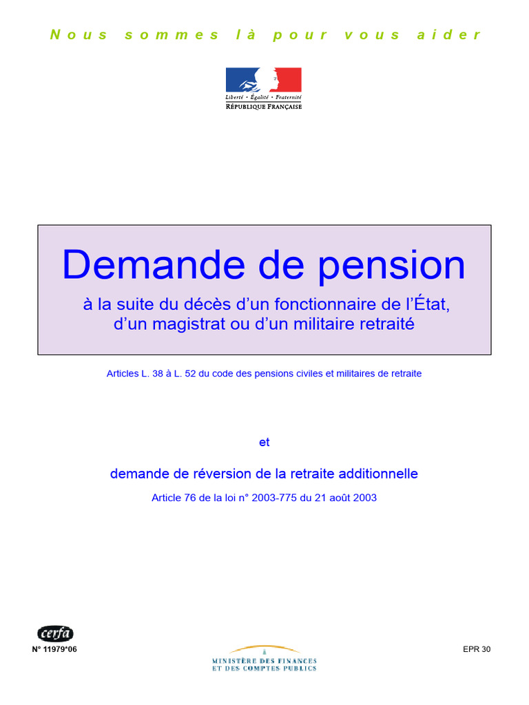 Demande de pension de réversion | PDF | Certificat de naissance | Retraite