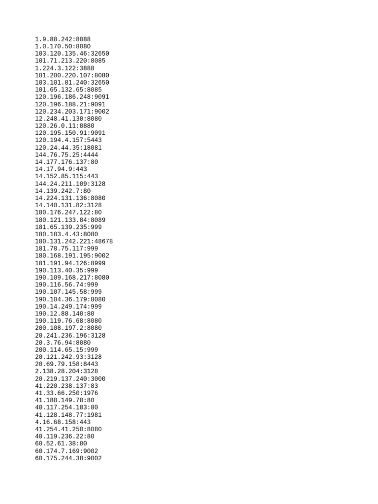 Liste d'adresses IP et ports | PDF