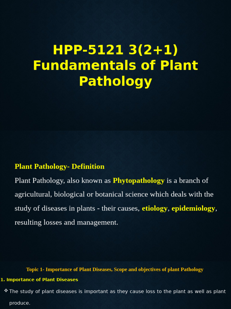 Overview of Plant Pathology Essentials | PDF | Pathogen | Infection
