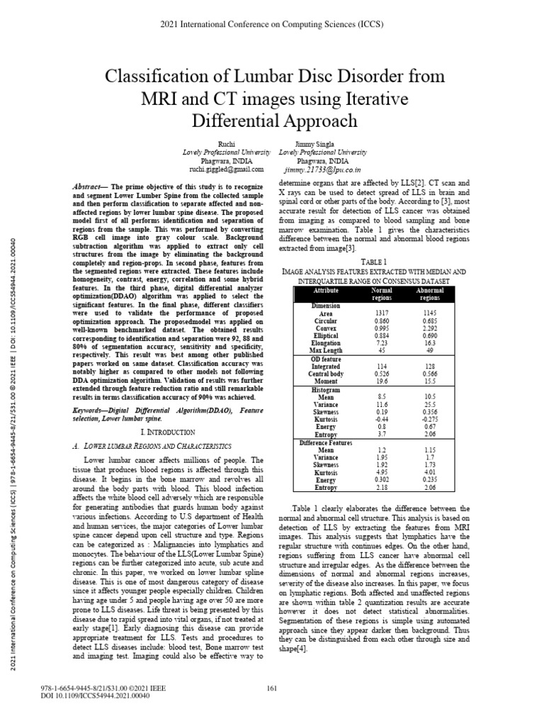 Lumbar Disc Disorder Classification via MRI | PDF | Image Segmentation ...