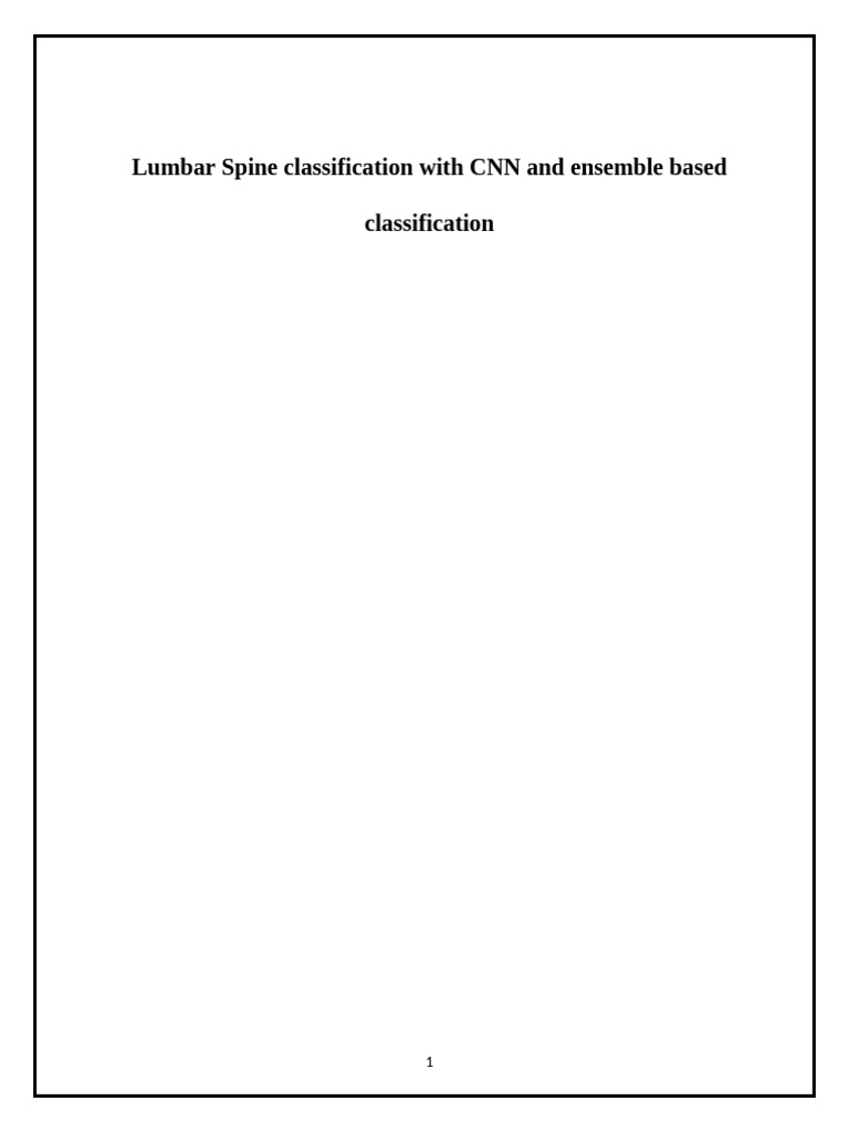 Lumbar Spine Disease Detection with CNN | PDF | Machine Learning | Deep ...