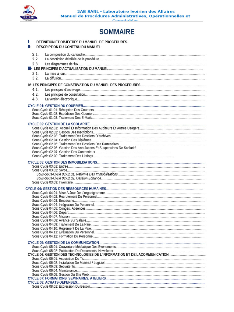 Manuel de Procédures Administratives | PDF | Fichier informatique ...
