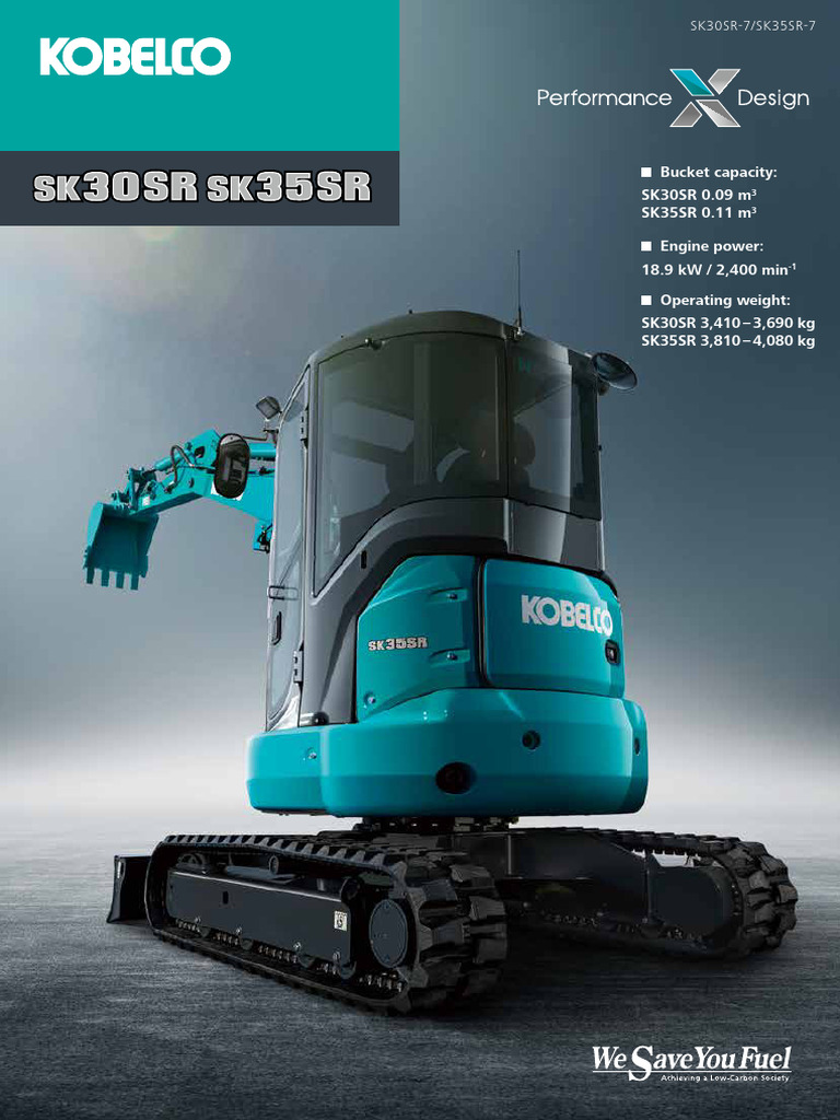 KOBELCO SK30SR-7 SK35SR-7 Mini Excavators | PDF | Engines | Horsepower