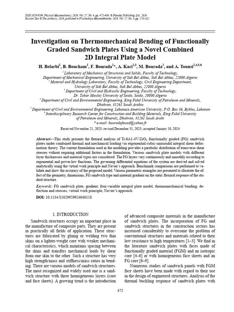 Thermomechanical Bending of FG Plates | PDF | Bending | Fracture