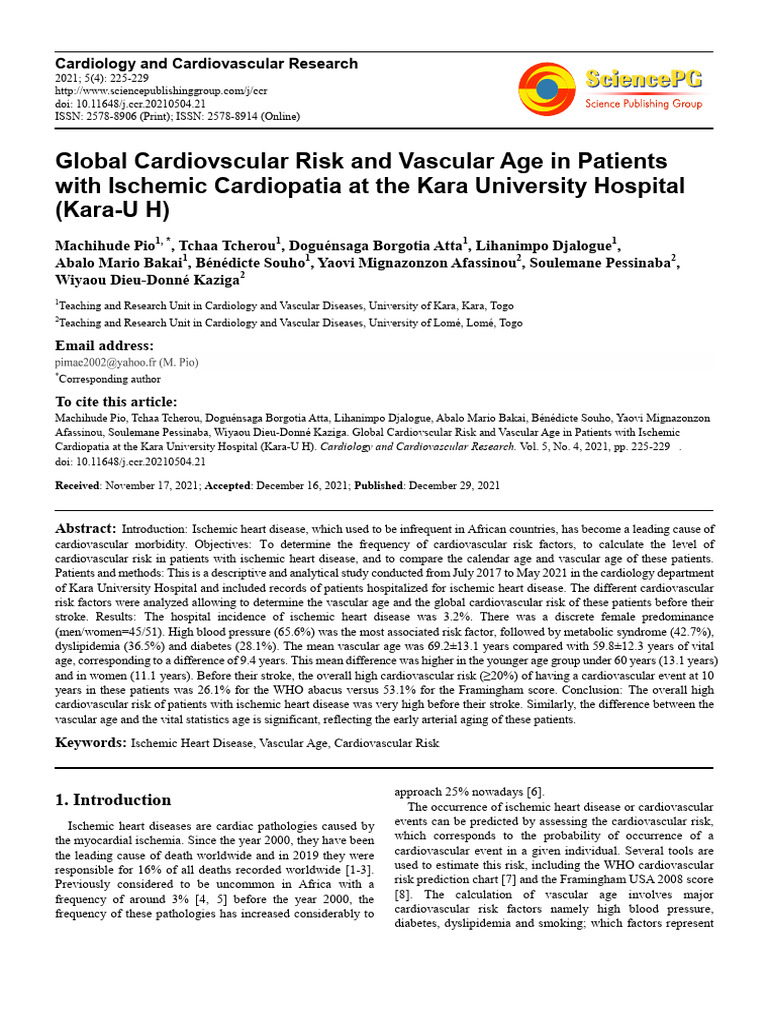 Global Cardiovascular Risk and Vasc 2021 | PDF | Cardiovascular ...