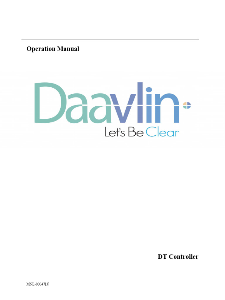 DT Controller Operation Manual | PDF | Ultraviolet | Electrical Engineering