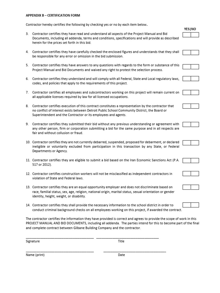 Appendix B - Certification Form | PDF | Justice | Crime & Violence