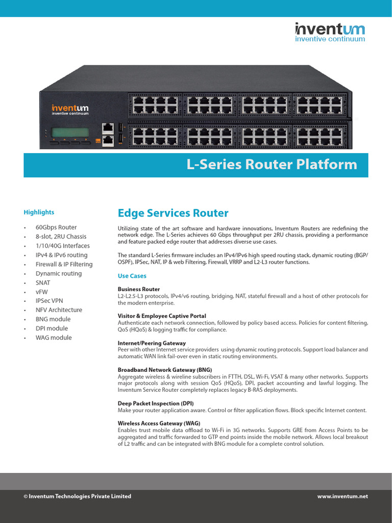 L-Series Edge Services Router Overview | PDF | Router (Computing ...