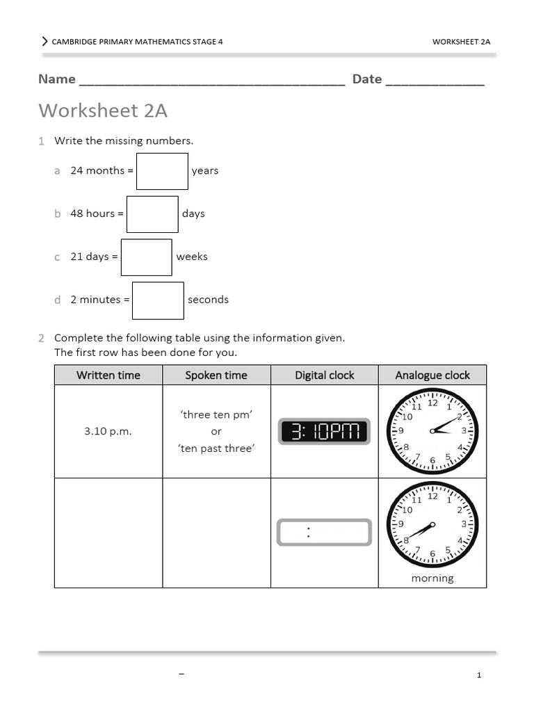 Understanding Time and Timetables | PDF | Measuring Instrument | Units ...