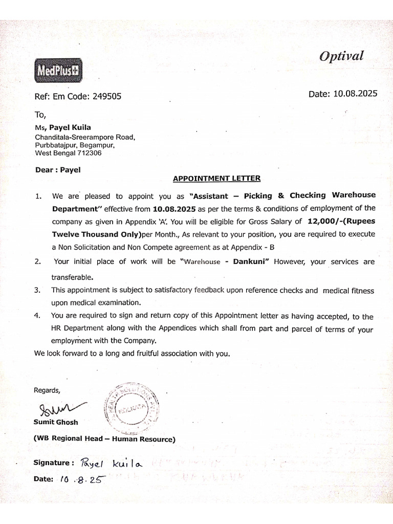 Payel Kuila Medplus | PDF