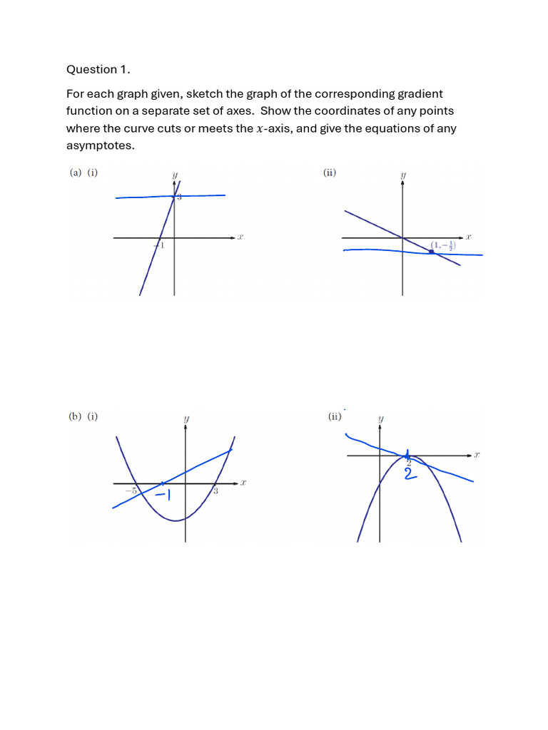 Sketching Gradient Functions and Asymptotes | PDF