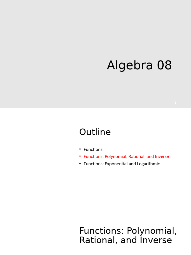 Algebra 08 - Inverse, Exponential, and Logarithmic Functions | PDF ...