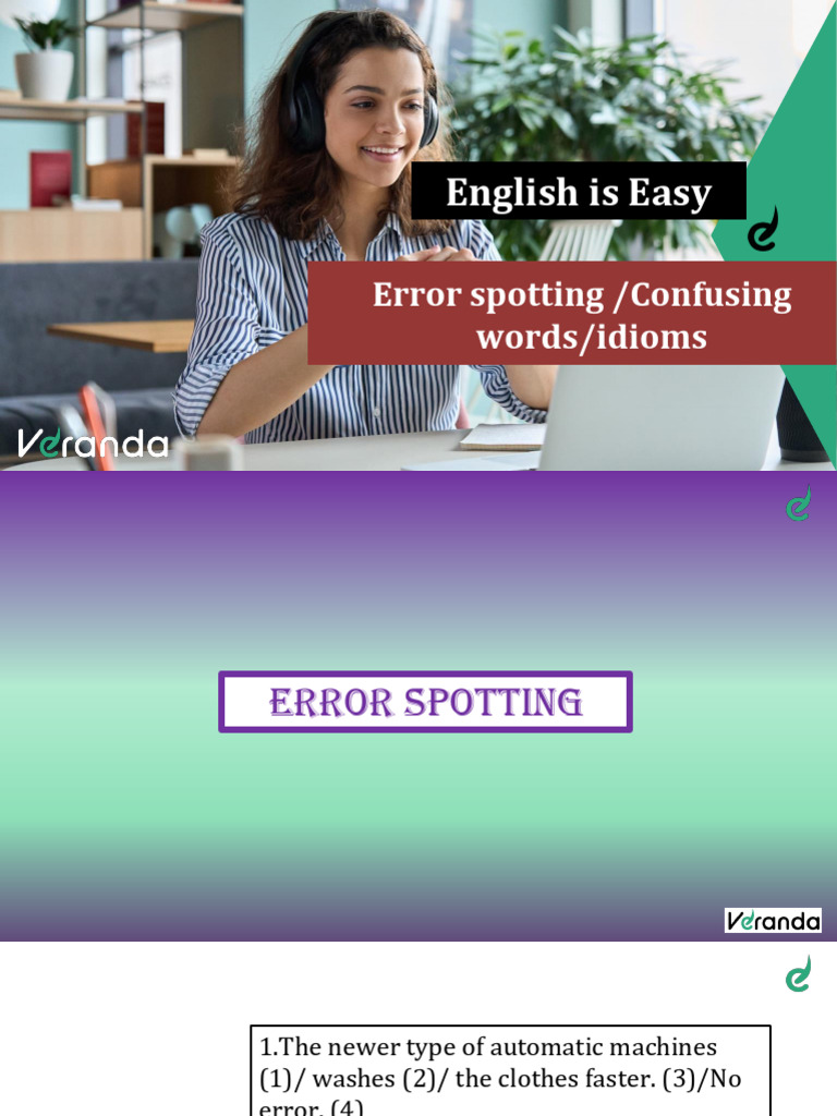 Error Spotting and Confusing Words Guide | PDF