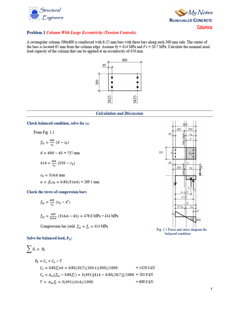 Axial Load Capacity of Reinforced Columns | PDF | Reinforced Concrete ...