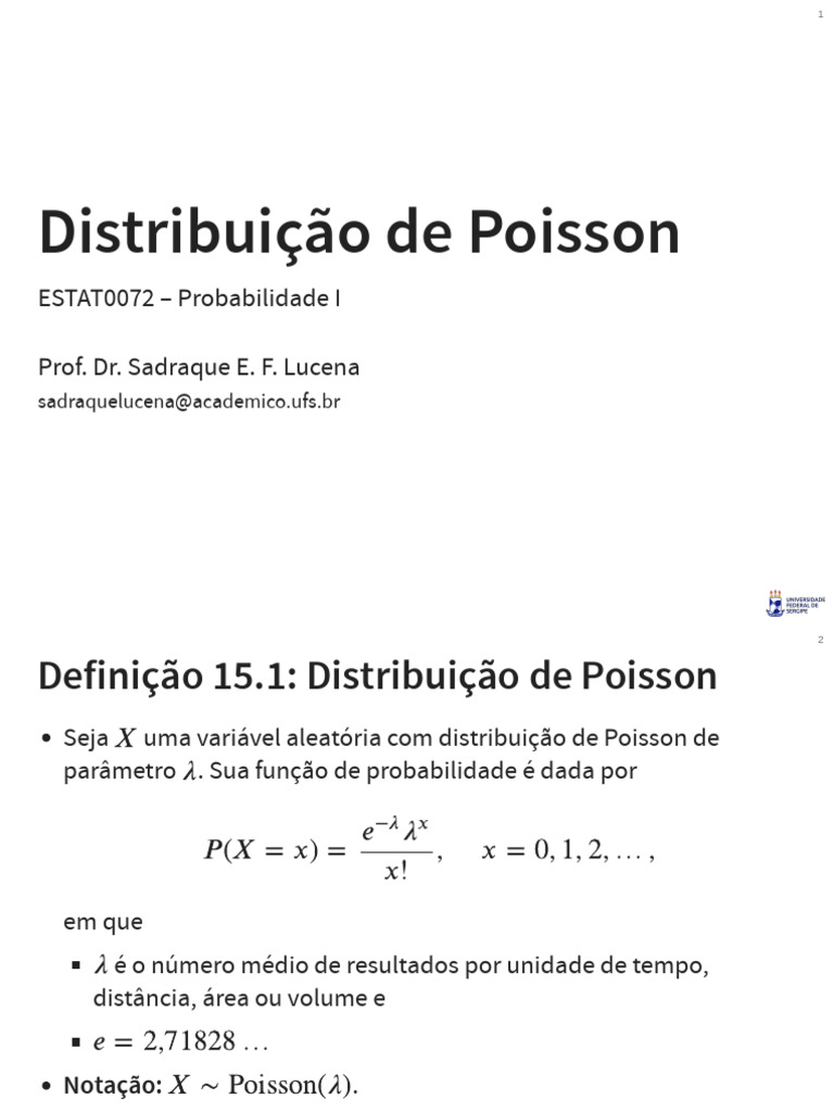 Entendendo a Distribuição de Poisson | PDF | Distribuição de Poisson ...