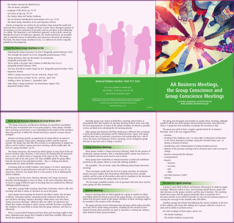 AA Group Conscience Meeting Guidelines | PDF | Alcoholics Anonymous