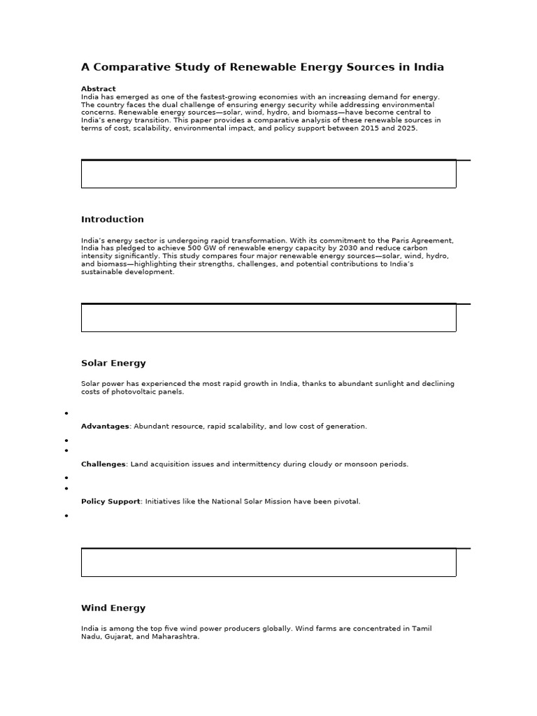 Comparative Analysis of India's Energy Sources | PDF | Renewable Energy ...