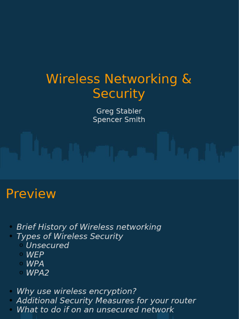 Wireless Networking Security Overview | PDF | Computer Networking ...