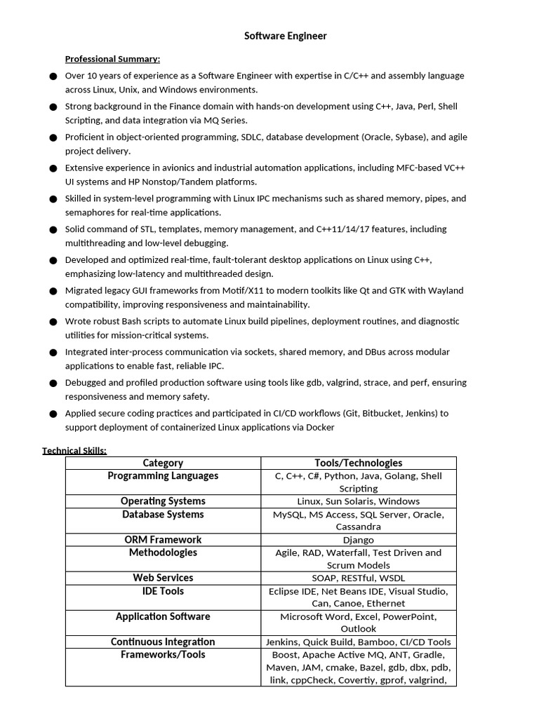 Sudheer C++ Resume - Interview | PDF | Linux | Embedded System