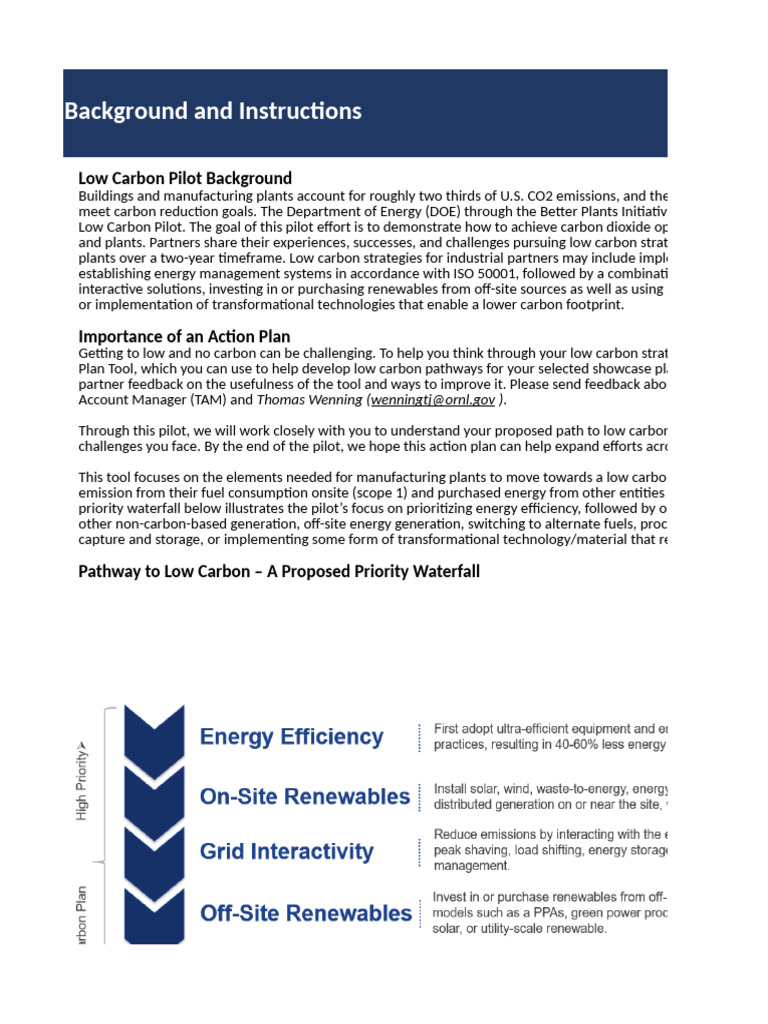 LCP Action Plan Tool Example | PDF | Climate Change Mitigation ...