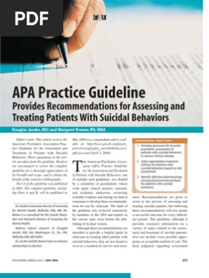 A Pa Suicide Guidelines Review Article