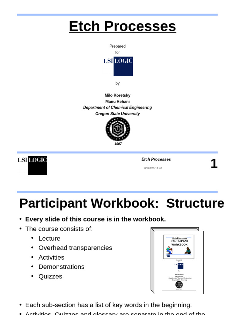 Etch Processes in IC Manufacturing | PDF | Integrated Circuit | Field ...