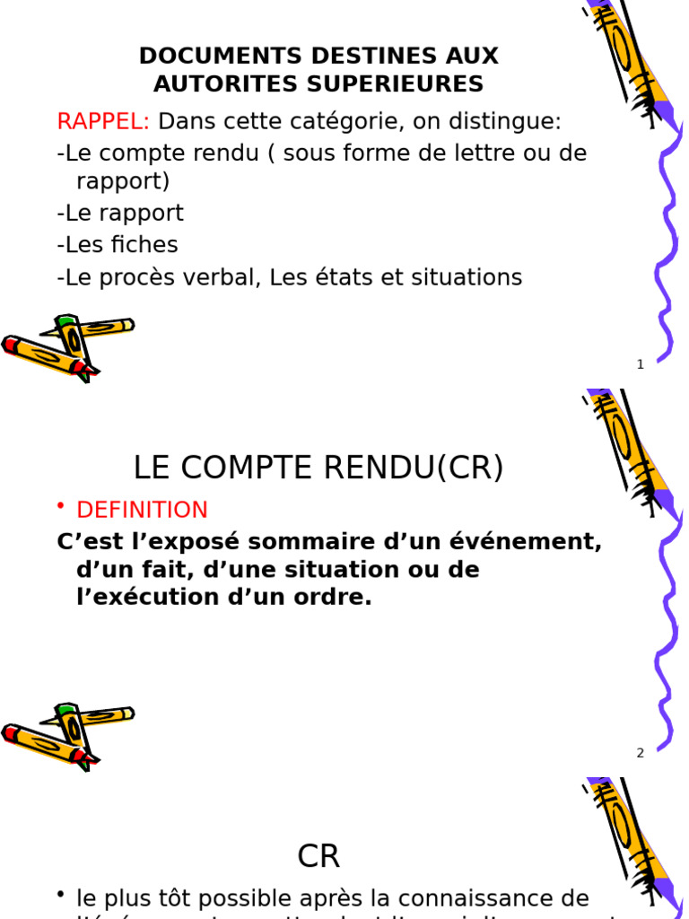 Définition du Compte Rendu Militaire | PDF