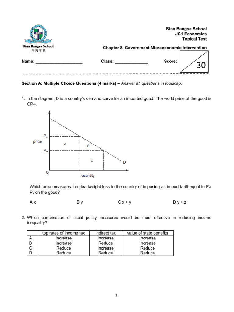 Test Unit 8 Practice | PDF | Labour Economics | Taxes