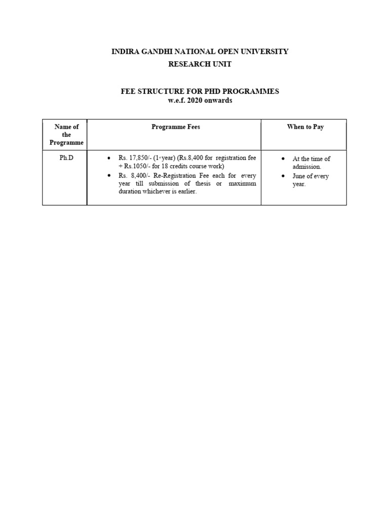 Fee Structure | PDF