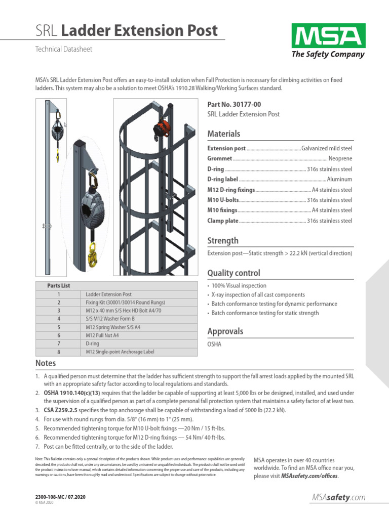 SRL Ladder Extension Post Overview | PDF