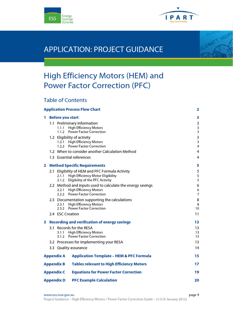 High Efficiency Motors & PFC Guide | PDF | Energy Conservation ...