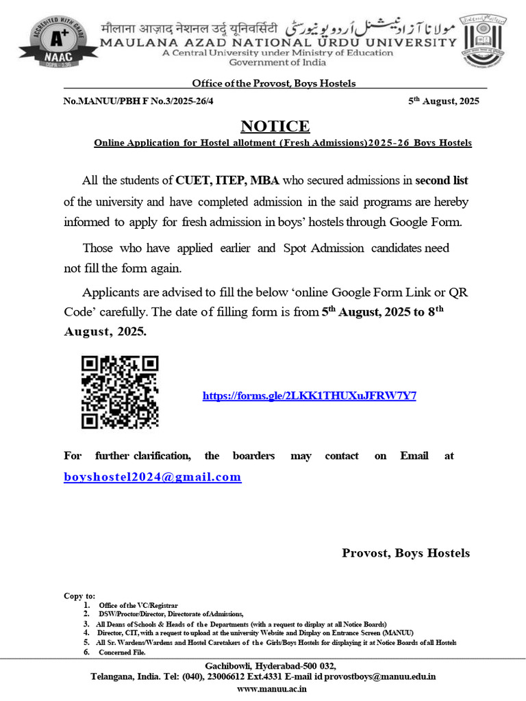 Fresh Admission Form 5825 | PDF