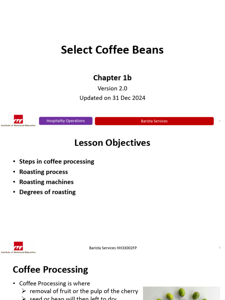 Barista Services 1b - Select Coffee Beans | PDF | Coffee | Drink