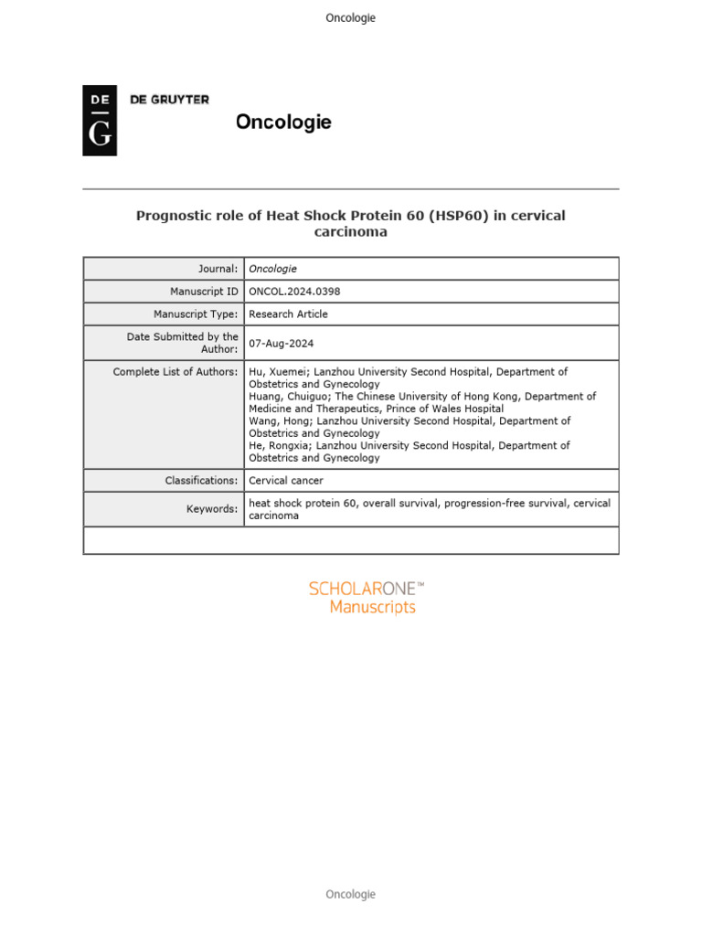 ONCOL.2024.0398_Proof_hi | PDF | Cervical Cancer | Carcinoma