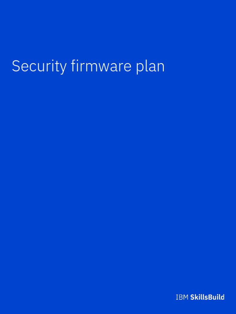 Firmware Security Checklist Guide | PDF