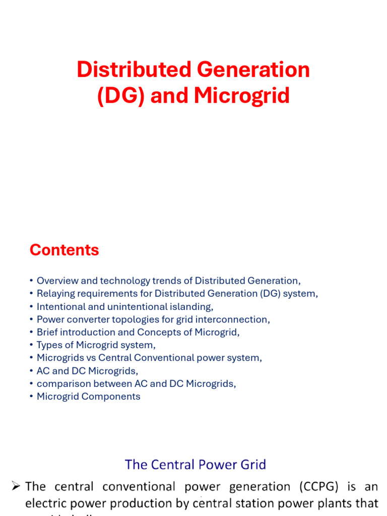 DG and Microgrid | PDF