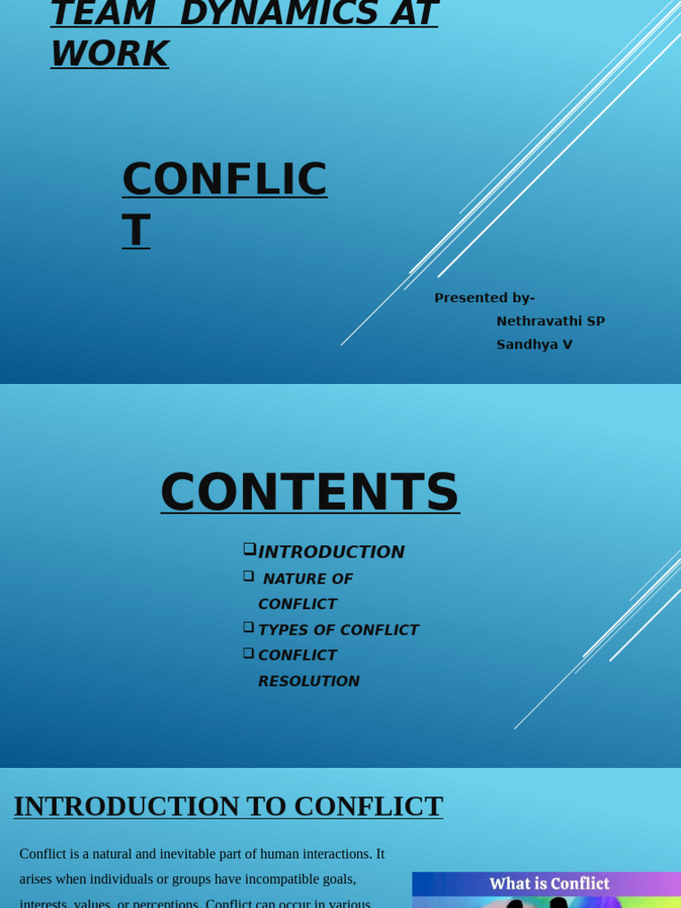 Team Dynamics at Work | PDF | Conflict (Process) | Conflict Resolution