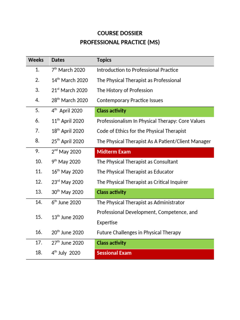 Professional Practice in Physical Therapy | PDF
